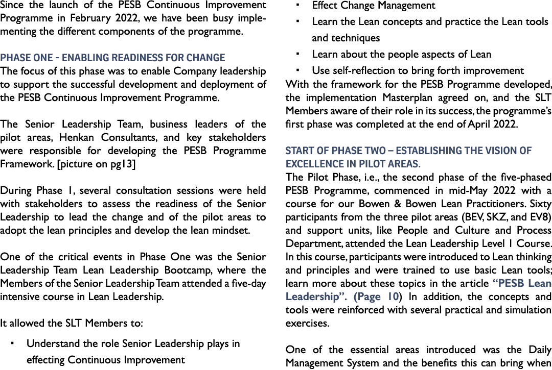 Since the launch of the PESB Continuous Improvement Programme in February 2022, we have been busy implementing the di...