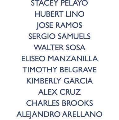 Stacey Pelayo Hubert Lino Jose Ramos Sergio Samuels Walter Sosa Eliseo Manzanilla Timothy Belgrave Kimberly Garcia Al...
