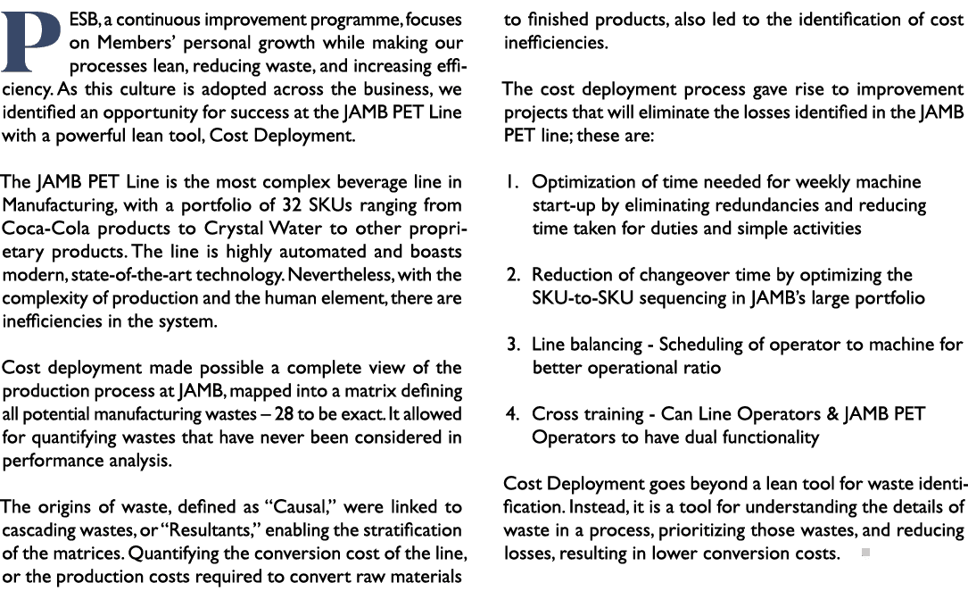 PESB, a continuous improvement programme, focuses on Members’ personal growth while making our processes lean, reduci...