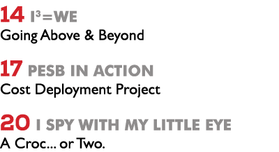 14 I3=We Going Above & Beyond 17 PESB in action Cost Deployment Project 20 I spy with my little eye A Croc... or Two. 