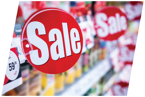 Sale signage Supermarket shelf Marketing Promotion Discount sign in supermarket Retail Business