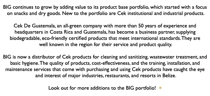 BIG continues to grow by adding value to its product base portfolio, which started with a focus on snacks and dry goo...