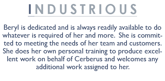 Industrious Beryl is dedicated and is always readily available to do whatever is required of her and more. She is com...