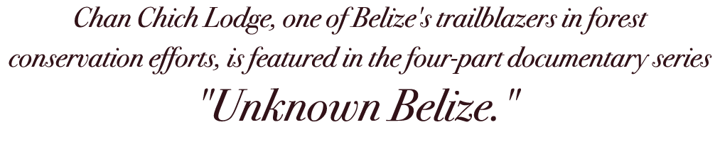 Chan Chich Lodge, one of Belize's trailblazers in forest conservation efforts, is featured in the four part documenta...