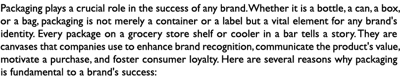 Packaging plays a crucial role in the success of any brand. Whether it is a bottle, a can, a box, or a bag, packaging...