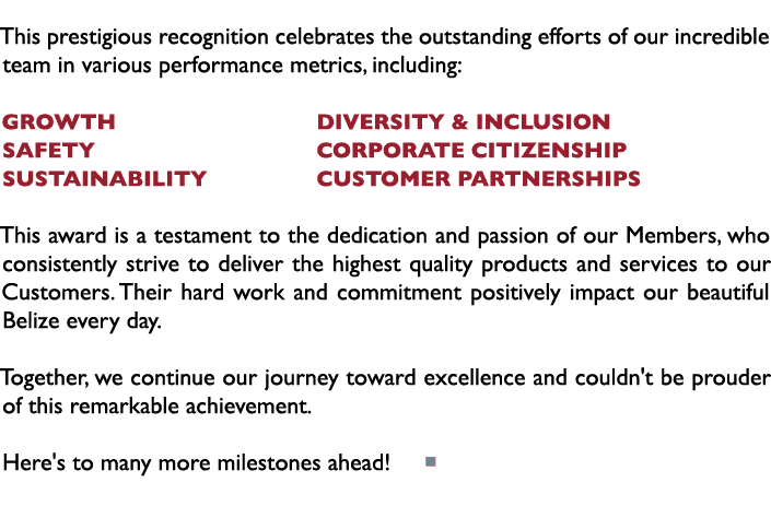 This prestigious recognition celebrates the outstanding efforts of our incredible team in various performance metrics...