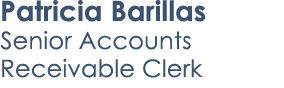 Patricia Barillas Senior Accounts Receivable Clerk
