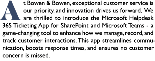 At Bowen & Bowen, exceptional customer service is our priority, and innovation drives us forward. We are thrilled to ...