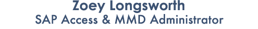 Zoey Longsworth SAP Access & MMD Administrator