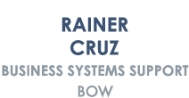 Rainer Cruz Business Systems Support Bow
