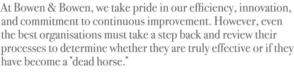 At Bowen & Bowen, we take pride in our efficiency, innovation, and commitment to continuous improvement. However, eve...