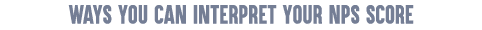 ways you can interpret your NPS score