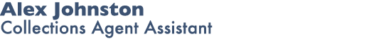 Alex Johnston Collections Agent Assistant