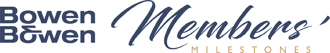 A logo for Bowen Members Milestones. Description generated by AI